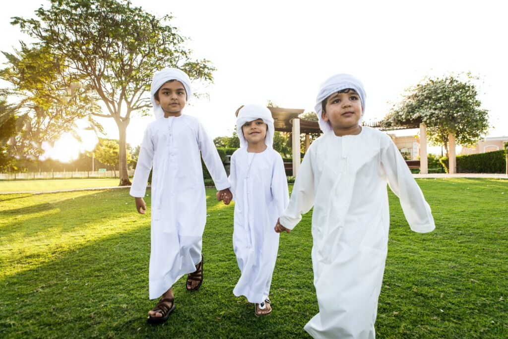 Group of middle eastern kids in Dubai